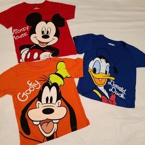 Disney Kids Mickey, Goofy, And Donald Duck Set Of 3 Shirts Size 6